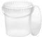 BenBow Cubo con Tapa 1l Transparente 5X 1 litros - Seguro para los Alimentos, Estable, hermético, a Prueba de Fugas, Inodoro - Cubo de plástico con asa - vacío