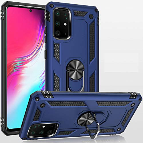 Fetrim Hülle Kompatibel für Galaxy S20 Plus, doppellagig stoßfest Schutzhülle mit Drehring Ständer für Samsung Galaxy S20 Plus/S20+ 5G Navy blau