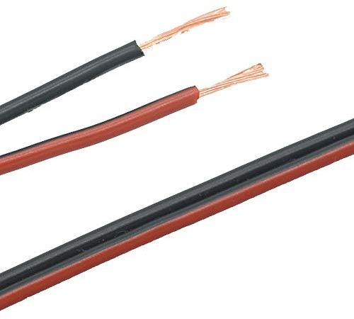 3m Litze LIYZ 2x0,50 mm² Rot/Schwarz flex 2G Flachleitung für LED Leuchten und Elektrogeräte