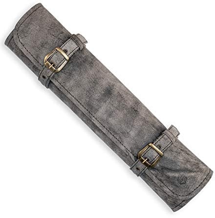 Knife Bag Leather Chefs, 7-Compartment Genuine Leather Chef's Knife Roll, Large, Knife Bag for Chef's Knife, Kitchen Bag, Sam (Antique)
