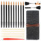 Kratzstifte für Kratzbilder, Scratch Arts Tools 10x Scratch Stift Schwarz 5x Bambus Kratzbild Stift 2x Bürste 1x Rot Kratzstift mit Filz Aufbewahrungstasche Scratch Painting Stift Kinder Erwachsene