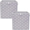 LIFENEY Aufbewahrungsbox 2er Set Sternenmotiv in Hellgrau, Spielzeugbox mit Sternen passend für Würfelregale, Ordnungsbox für das Kinderzimmer, Aufbewahrungskorb als Accessoire | 33x33x33 cm
