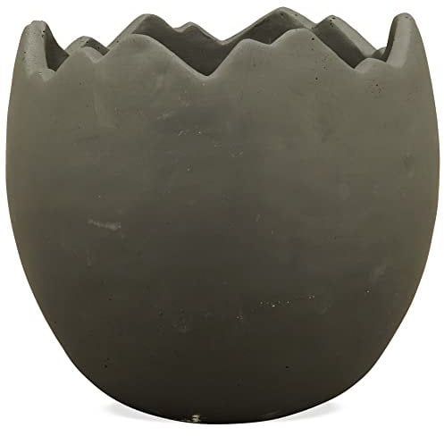 matches21 Ei Pflanzei Blumentopf Pflanztopf Osterei Deko Ei Zement Ostern Osterdeko schwarz 1 STK Ø 17x15 cm