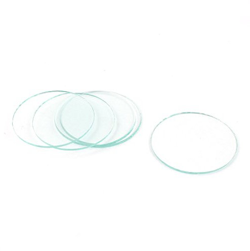 Ruilogod 5 pièces ronde en verre plat lentille 50 mm x 1,8 mm pour S5 LED bricolage lampe de poche
