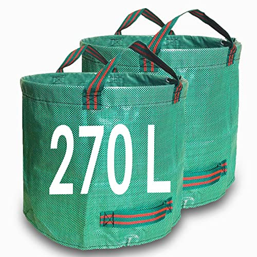 Singwow Heavy Duty Garden Bags, Reusable Sacks with Handles, Ideal for Collecting Waste, Leaves (270L)