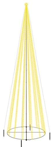 vidaXL LED Weihnachtsbaum Kegelform Lichterbaum Weihnachtsdeko Stern Beleuchtung Außen Beleuchtet Lichterkette Warmweiß 1134 LEDs 230x800cm
