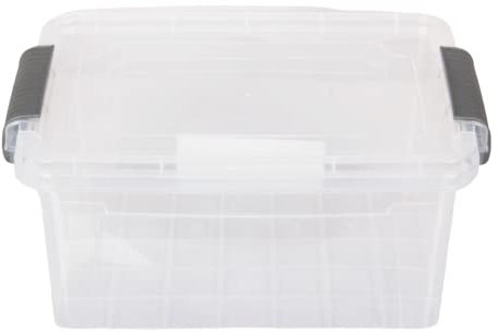Jolie Max Lidded Storage Box. (7L) Clear Small Storage Organizing Container. Transparent Strong Plastic Box. (1)