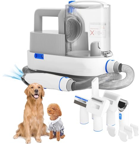 GZI Katio Kadio - Herramientas profesionales de aseo para mascotas con cortadoras al aspiradora, cubeta de basura de gran capacidad de 2,5 l, succión fuerte, bajo ruido, solución para el pelo de