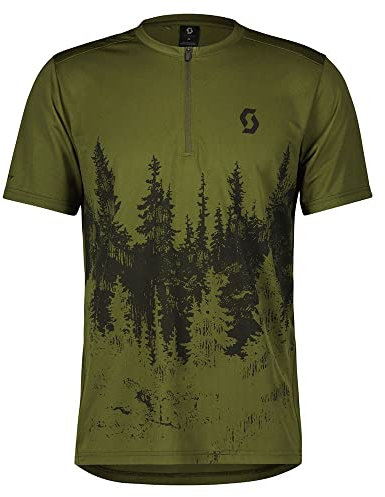 Scott Trail Flow Zip Fahrrad Trikot kurz fir grün 2024: Größe: S (44/46)