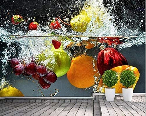 Kitchen Wallpapers,Photo Wallpaper 3D Restaurant Kitchen Fruits and Vegetables Self-Adhesive Wall Murals Art Wall Photo Print Picture Design Wall Paper for Living Room Bedroom H 140 (W) x 70 (H) cm