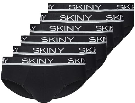 Skiny - Cotton - Slip/Unterhose - 6er Pack (S Schwarz)