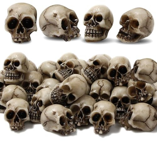20 Stück Mini Totenkopf Figur,Mini Schädel Blumentopf Dekoration,Menschliche Totenkopfmodel,Kunststoff Schädel Kopf,Mini Totenkopf Deko,Für,Partydeko,Gruselparty.