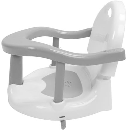 Baby-Badesitz mit Sicheren Saugnäpfen, Faltbarer, Höhenverstellbarer Badehocker für Kleinkinder-Badewannensitz (GREY)