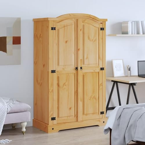 LAPOOH Wardrobe Mexican Pine Corona Range 2 Doors,Bedroom Wardrobe,Wardrobe Storage Organiser(SPU:243732)