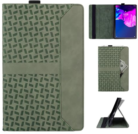 Rostsant Coque pour Lenovo Tab P11 2. Generation 11.5 Zoll TB350FU / TB350XU Support Rotation Multi Angle de Visualisation Sangle de Protection Verte