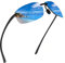 JIM HALO Polarisierte Sport Sonnenbrille für Herren Damen TR90 Randloser Rahmen zum Laufen Angeln Radfahren Fahren Spiegelblau