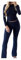Damen Skims Dupe Slim Fit 2 Stück Set Langarm Crop Top und Low Rise Flare Pants Yoga Trainingsanzug Lounge Set (Blau, L)
