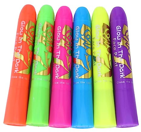 Toyvian 1 Satz 6 Glow in the Dark Body Paint Buntstifte Zeichenstifte zum Ausmalen abwaschbare kinderfarbe Decklack abwaschbare Farbe Schminkstift abwaschbare Stifte Cosplay einstellen