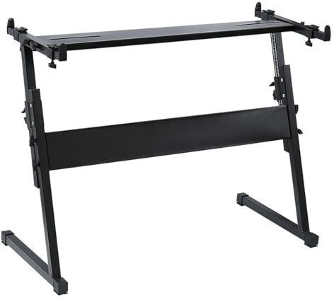 HYO&ZOY Piano Keyboard Stand Z Style Adjustable and Portable Heavy Duty Music Stand Fits 61-88 Key Electric Pianos Sturdy Musical Keyboard Table,(HYO&ZOY)