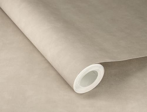 Rasch Tapete 330038 - Einfarbige Vliestapete in Braun mit Leinenoptik, Textil-Struktur aus der Kollektion Paraiso