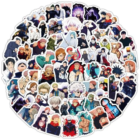 Jujutsu Kaisen Anime und Coole Aufkleber 100 Stück | Aufkleber für Erwachsene, Auto, Laptop, Wasserflaschen, Aufkleber für Teenager, niedliche Aufkleber