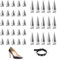 150 Pezzi Borchie A Vite 100 7X10mm Borchie Rivetti + 50 7X20mm Borchie Decorative, Argento Borchie per Scarpe, Borchie per Tessuti A Punta per Braccialetti Decorativi Fai da Te Lacci per Scarpe