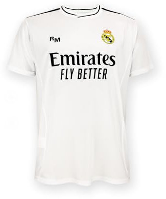 Real Madrid - Maillot Domicile Saison 24/25, Blanc, 10 Ans, Réplique avec Licence Officielle