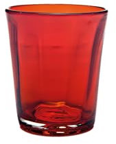 Zafferano Bei, mundgeblasenes, handgefertigtes Glas/farbiger Trinkbecher/Tumbler in der 6er Packung (Rot)