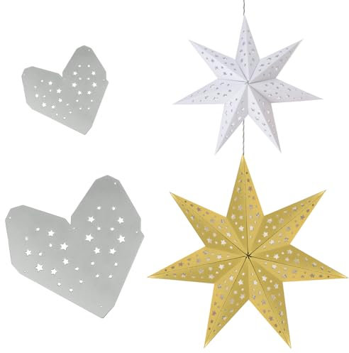 COLOFALLA 2 Stücke 3D Stanzschablonen Weihnachten Sterne Schablone Prägeschablonen DIY Deko