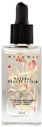MASQMAI Natural Beauty Elixir, olio naturale al 100%, nutre, rigenera e idrata, tutti i tipi di pelle, 50 ml.