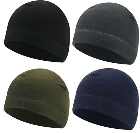 YSJCHEBS Confezione Da 4 Berretti In Tinta Unita, Cappello Invernale Caldo Antivento, Cappello In Caldo Pile, Cappello Da Corsa Per Uomo E Donna, Cappello Da Sci Traspirante E Comodo