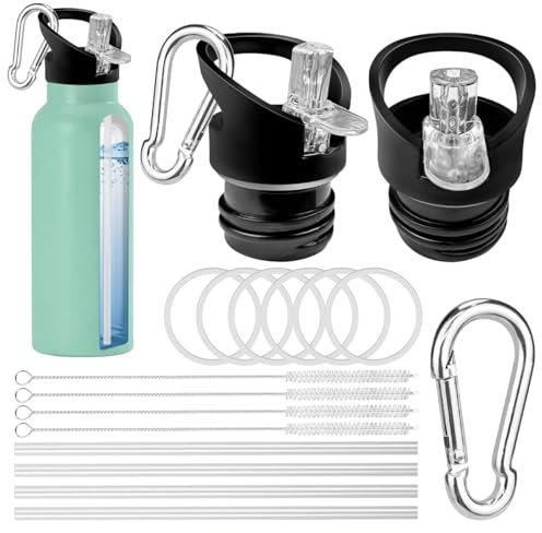 Bouchon Gourde Bouchon Gourde Isotherme Lot de 2 Bouchon de Rechange Gourde Couvercle à Paille de Rechange Couvercles à Paille de Taille Standard Couvercle de Rechange Bouteille pour Yoga Randonnée