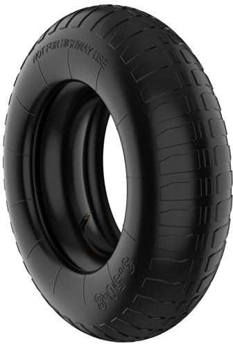 ZENO Wheelbarrow Wheel Tyre and Inner Tube 3.50-8 | Wheelbarrow Tyre for Hand Trolley, Wheelbarrow, Garden Cart | 14 Tyre & Tube | 35 PSI Maximum Inflation (1)