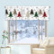 Tokusyou Weihnachten Scheibengardine Gardinen Deko Weihnachtsgardine Weiß Vorhang Der Weihnachtsbaum Schneeflocken Muster Blickdicht Bistrogardinen für Küche Fenster B 145 × H 45 cm