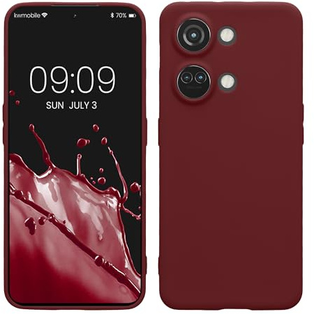 kwmobile Handyhülle für OnePlus Nord 3 5G Hülle - weiches Handy Silikon Case - Schutzhülle Cover - Bordeaux Violett