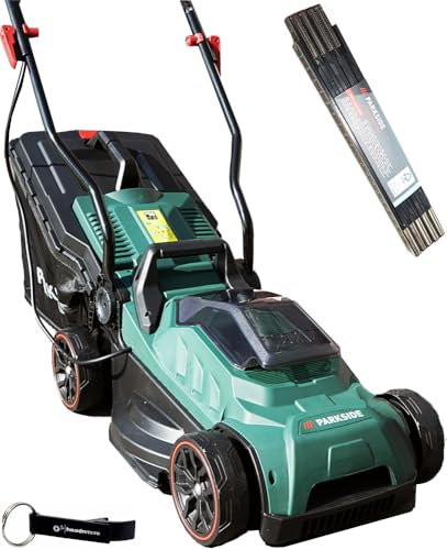 HEADNMORE® Bundle Parkside® - Tagliaerba a batteria 20 V PARM 20 (senza batteria) con metro pieghevole + portachiavi