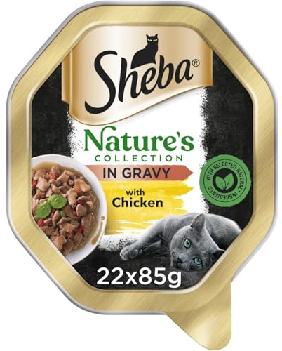 Sheba Natures Collection Adult Wet Cat Food Trays with Chicken and Red Pepper in Gravy 22 x 85g