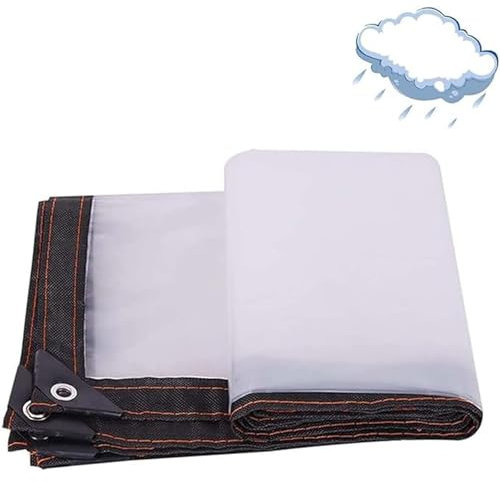 MHUQIA Lonas Impermeable Exterior Transparentes 3x4m, Lona Impermeables Transparente, Cubierta Lona Piscina, Ventana BalcóN Flor ProteccióN Cubierta - A Prueba De Desgarros