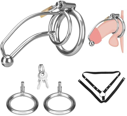 Keuschheits-Set für Männer aus Edelstahl mit Katheter, verstellbarem Gürtel | Medizinischer Edelstahl | Verstellbar & atmungsaktiv | Sichere Fixierung, komfortable Passform für langfristige Anwendung