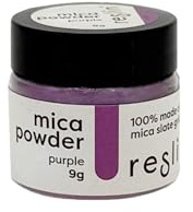 Reslin Polvo de Mica Violeta - 9 g, polvo mineral nacarado para efectos chispeantes, ideal para decoración y artesanía