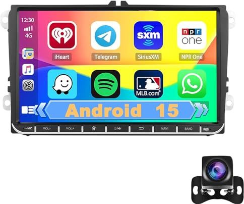 Radio De Coche Android 15 Para Golf Passat Polo Caddy Tiguan Skoda Octavia Fabia Seat Carplay Inalámbrico Pantalla IPS WiFi DAB+ DSP Android Auto Bluetooth 5.1 Pantalla Táctil Canbu(Color:8G+128G)