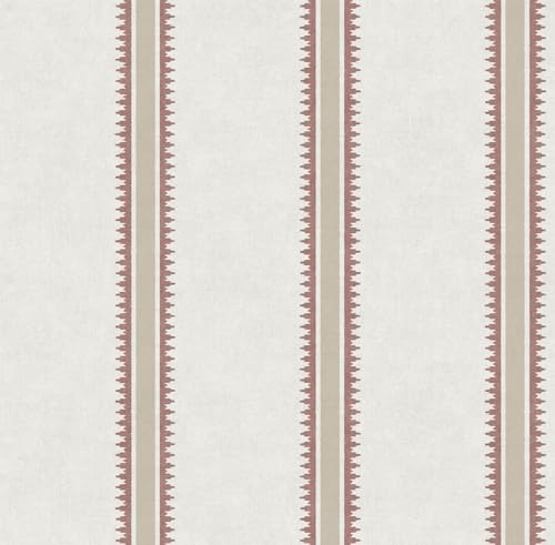Sanders & Sanders papier peint à rayures marron terracotta et beige 53 cm x 10 m
