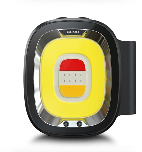 ACSO Clip On Torch, Running Light for Runners,USB-C Rechargeable Safety Lights for Walking at Night,Hands Free Flashlight Portable COB LED Work Light, Warning Flashing Camping Hiking Walking Dog
