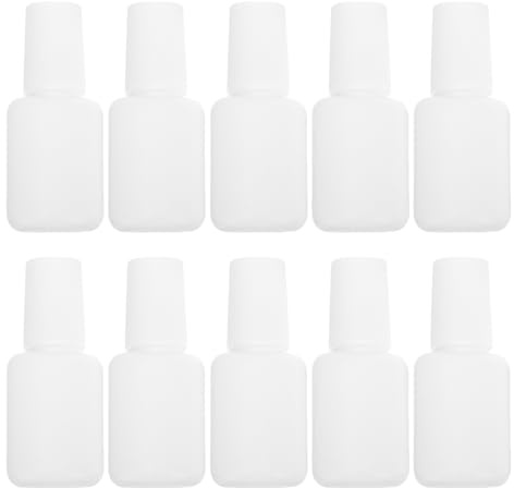 Hohopeti Polish Container 22pcs Nail Bottles White Plastic 10ml Empty Gel Packing Nail Base Easy to Use Refillable Jars for Travel Personal Care