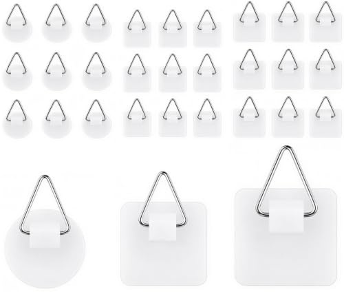 30 Pcs Plate Hangers for Walls, Adhesive Picture Hooks for Display