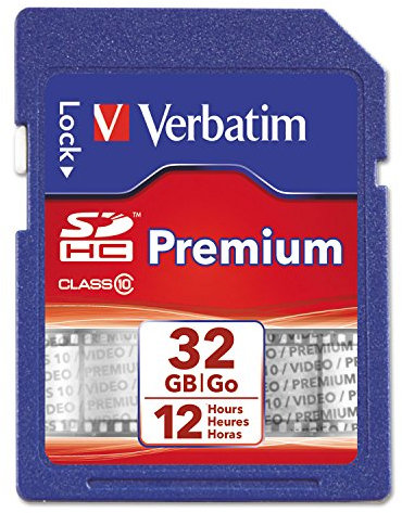 Verbatim 32GB Premium SDHC Memory Card, UHS-I Class 10, Blue
