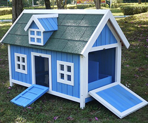 Eggshell Chicken Coops Chicken Coop Hen House Ark Poultry Run Nest Box Rabbit Hutch Suitable For Up To 4 Birds - Internal secure removable nest box & Cleaning Tray - adjustable high or low perches …