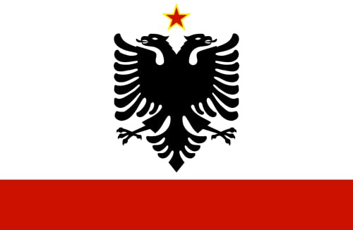 magFlags Bandiera Large Naval Ensign of Albania 1958-1992 | Bandiera Paesaggio | 1.35m² | 90x150cm