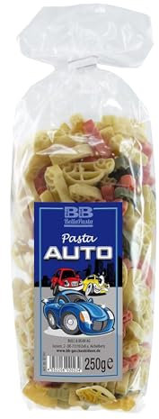 Bull & Bear bunte Auto Nudeln 250g, Motivnudeln aus Hartweizengrieß, handgefertigt in deutscher Manufaktur, Pasta Geschenk