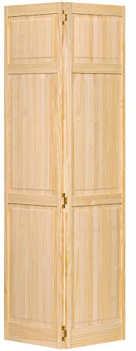 Puerta de armario (plegable, estilo de 6 paneles, madera maciza)
